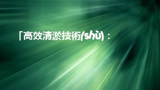 「高效清淤技術(shù)：保護(hù)河道生態(tài)環(huán)境，提升治理效果」